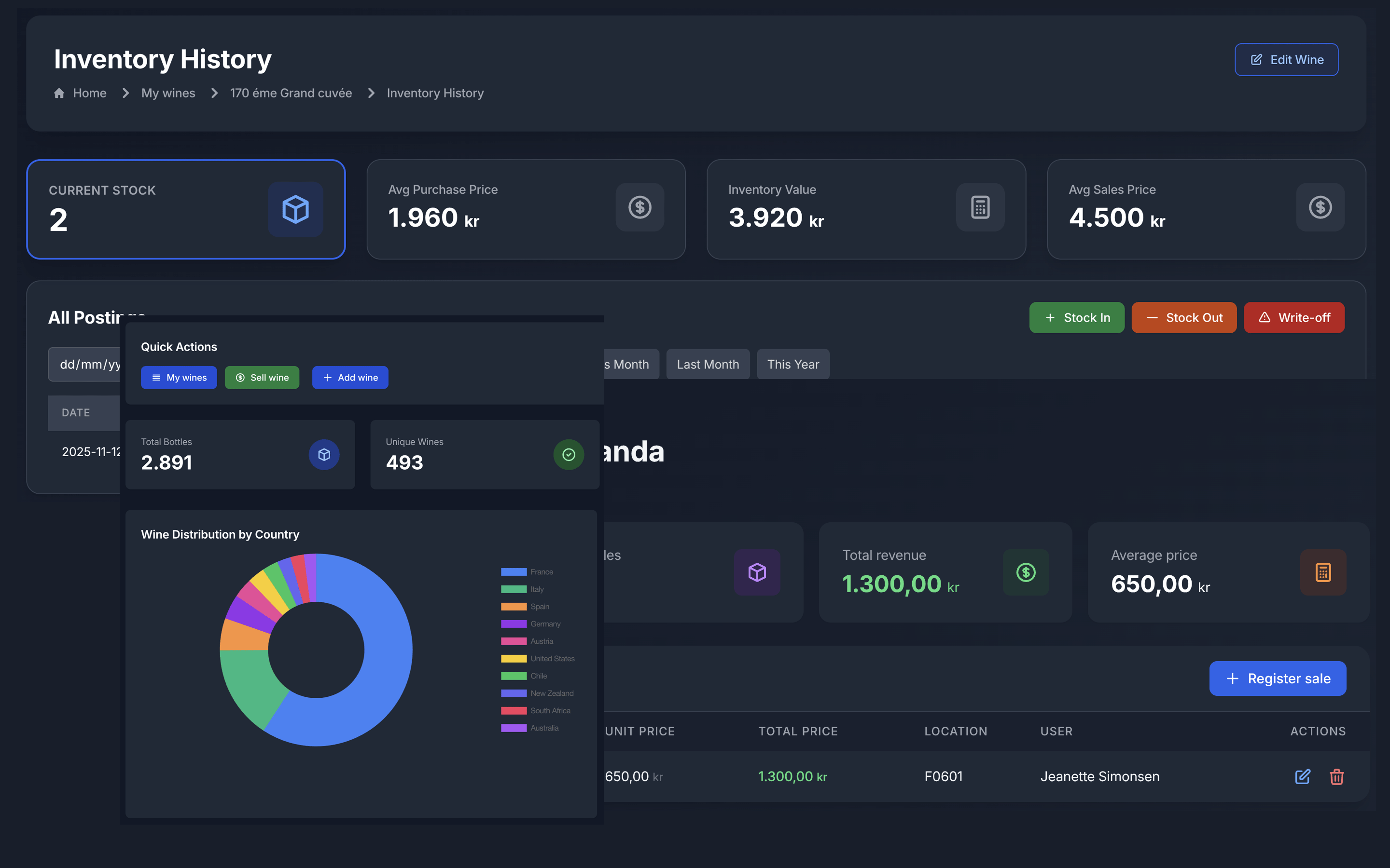 Inventory Management Interface